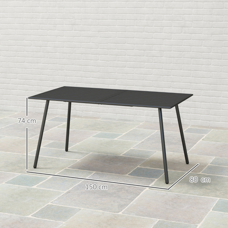 Rectangular Metal Outdoor Dining Table , 150.00cm cm W 80.00cm cm D
