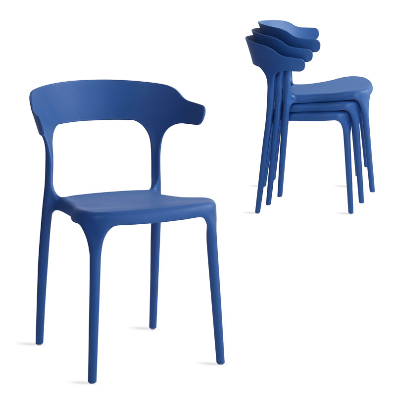 Ensemble de chaises de salle à manger empilables Nara, Bleu