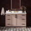 Meuble-lavabo ovale simple de 124 cm (49 pouces) avec comptoir en marbre blanc de Carrare de 3,8 cm (1,5 pouce) couleur moka-1646642456-1646642462