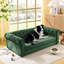Lit surélevé pour chien de couleur olive, confortable pour les chiens de grande taille, lit à coutures et configuration élégante en mousse de lin surdimensionnée-110115842