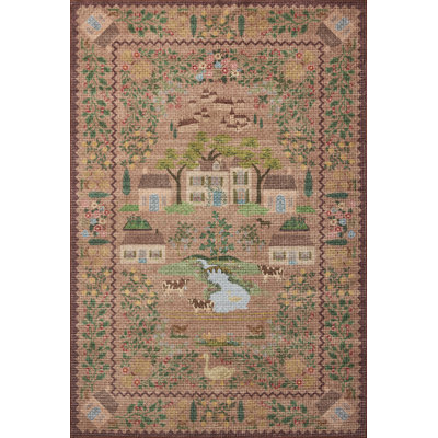 Tapis mauve / multicolore Rifle Paper Company x Loloi Orchard