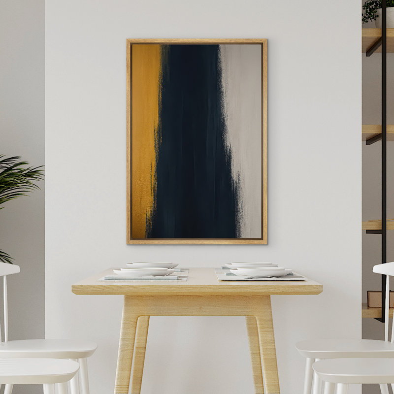 Reproduction d'art abstrait sur toile encadrée pour décoration intérieure moderne, H 24 po x l 16 po, Naturel
