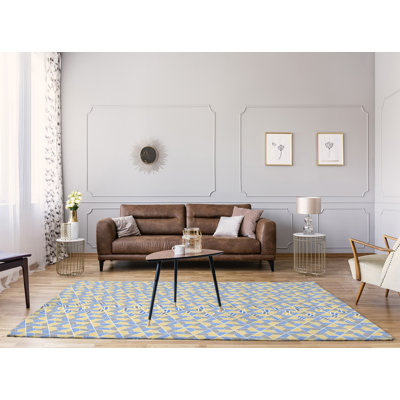 Tapis bleu clair/acier trapézoïdals