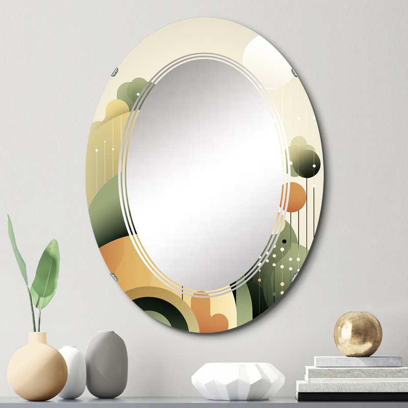 Ellicotville - Miroir mural moderne ovale, 30 po x 20 po