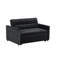 Causeuse convertible en velours noir l 53,5 po Maia avec capitonnage et poches latérales