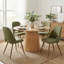 Ensemble de 4 chaises de salle à manger avec dossier ajouré vert olive-2106379099-2106379100