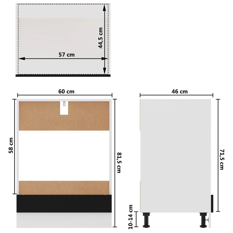 Oven Cabinet Riga, Black