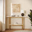 Console moderne avec plateau en faux marbre et rangement à deux niveaux