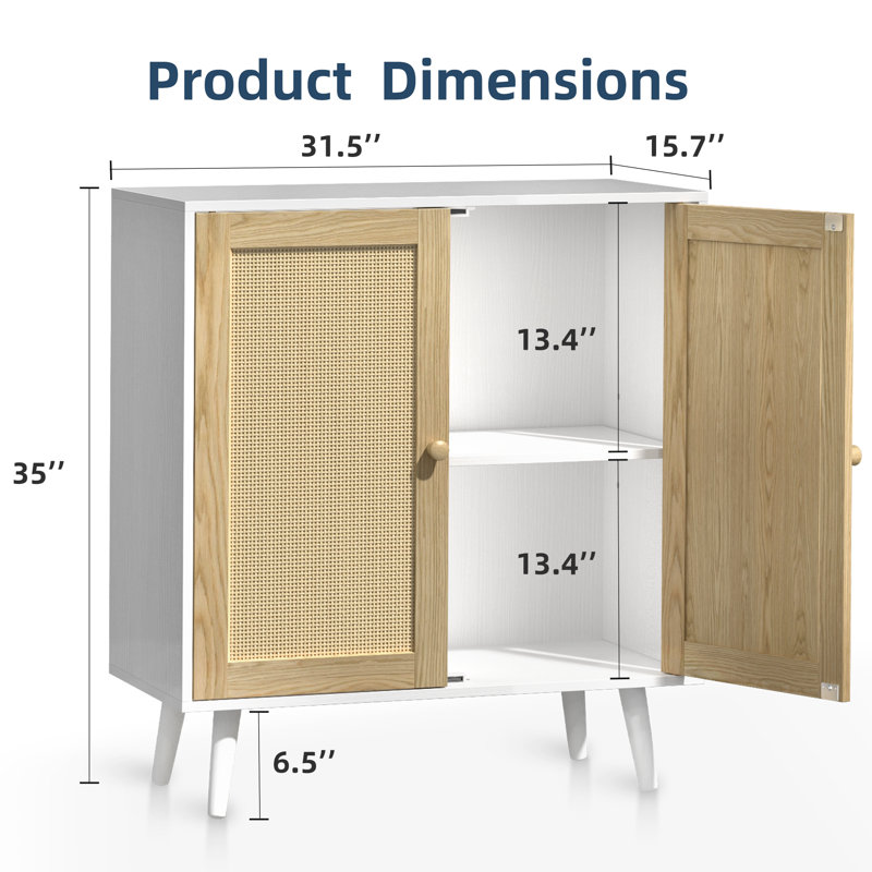 Bay Isle Home ™ Bethli avec 2 portes, console de buffet en bois avec tablettes pour le salon / le couloir / la cuisine