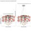Lustre en cristal 20 pouces avec fleurs roses et blanches