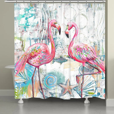 Zainab Flamingo of the Seas Shower Curtain