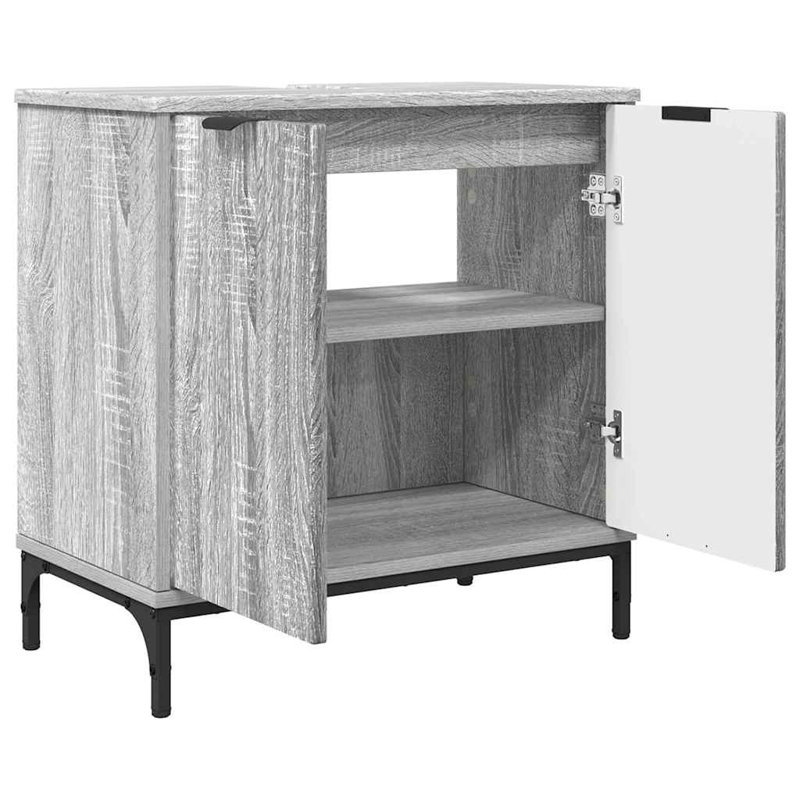 60.5cm Bathroom Vanity Base Only, Grey Sonoma