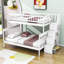 Lit simple superposé au dessus d'un lit double, lit superposé en bois avec rangement-1412910695