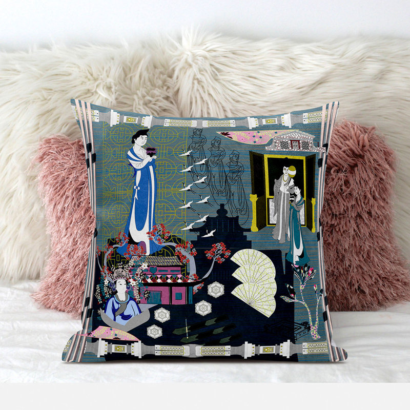 Reversible Throw Pillow, 16" x 16" 