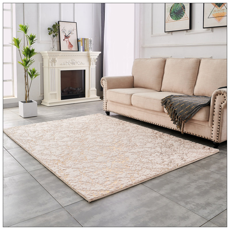 Tapis en fausse fourrure Chinchilla, Rectangulaire 2 pi x 3 pi