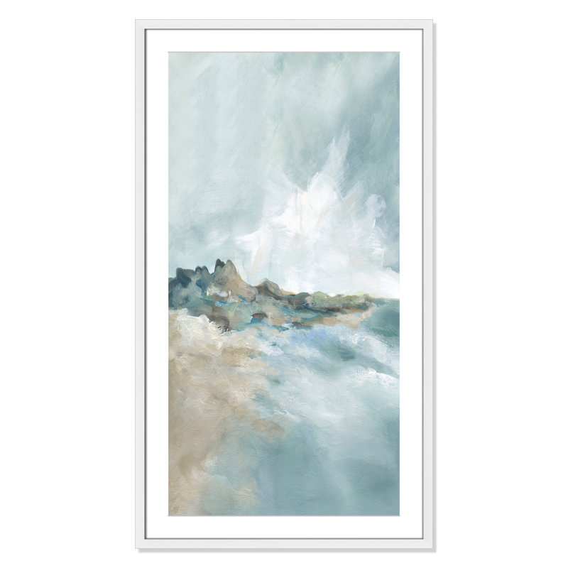 Imprimé Sandpoint par Carol Robinson, Reproduction encadrée avec passe-partout, H 41,5 po x l 23,5 po x P 1,25 po, Blanc