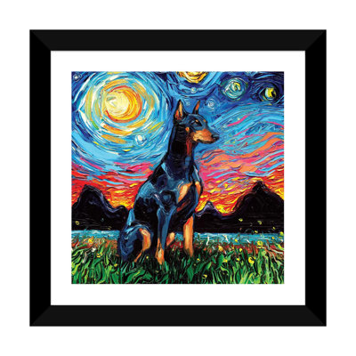 " Doberman Night " Oil Painting