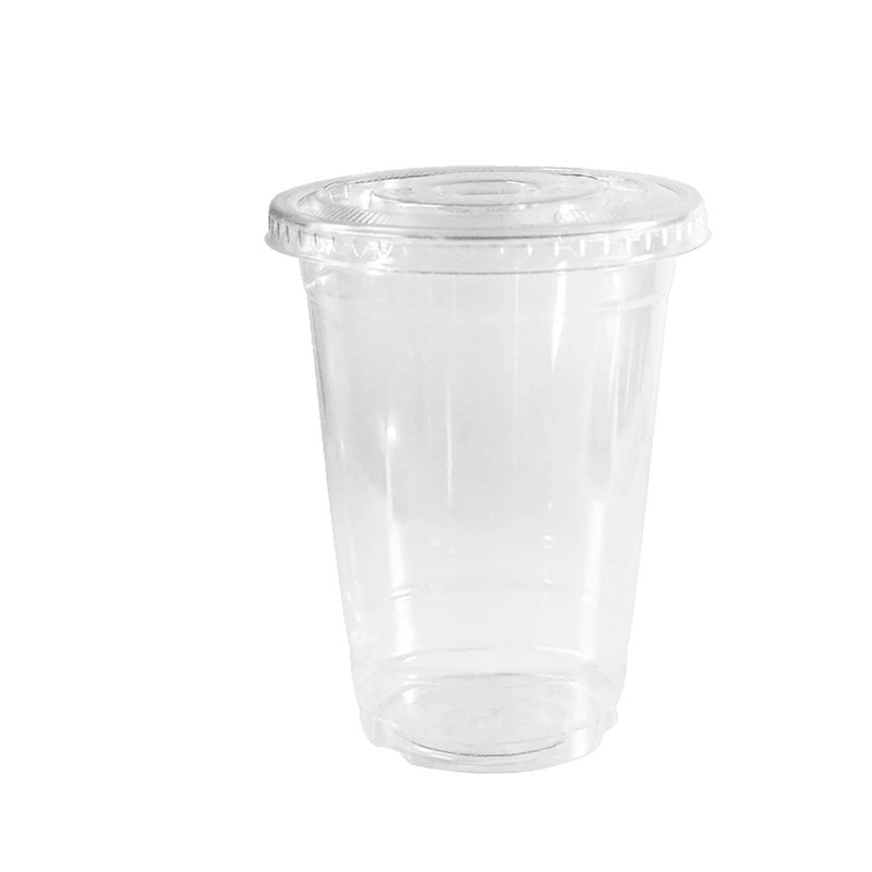 Gobelets jetables en plastique transparent 32 oz avec couvercles plats pour boissons froides, café glacé, boissons gazeuses et cocktails de fête Ecoqualité (200)