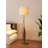 Chinese Vintage-Style Hardware, Solid Wood & Fabric Floor Lamp