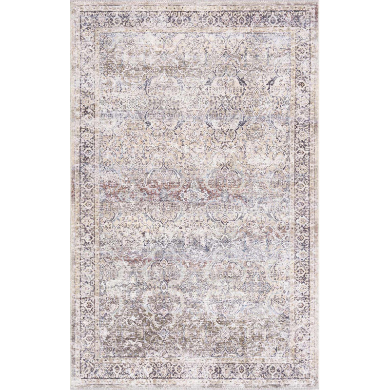 Jaelyne Boho Machine Washable Green Oriental Area Rug, Rectangle 6'7" x 9'