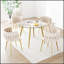 Ensemble de 2 chaises de salle à manger modernes en velours, chaises de salle à manger rembourrées et tissées avec pieds en métal doré, parfaites pour la salle à manger et la cuisine.-2083601998
