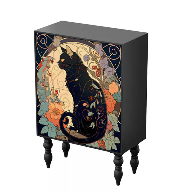 Commode d'appoint de rangement moderne à cinq tiroirs