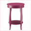 Table basse mauve ronde avec pieds en cabriole et amp; Tablette inférieure, peu encombrante pour le salon