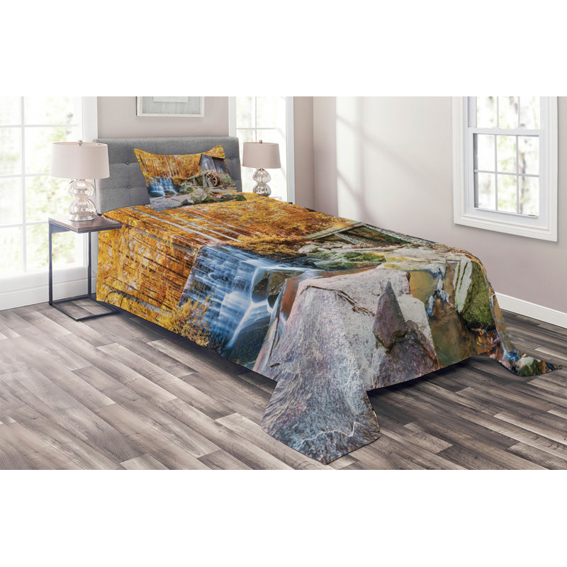 Rustic Polyester Coverlet, Twin Bedspread + 1 Sham