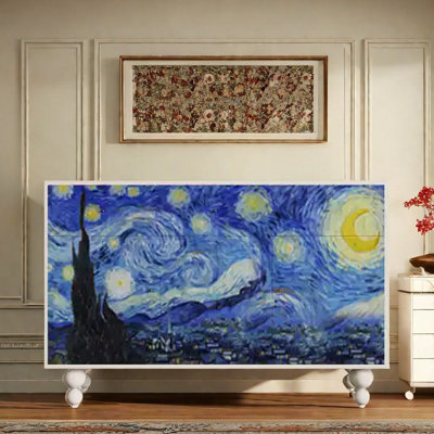 Painted Entrance Cabinets Decorated Sideboard
