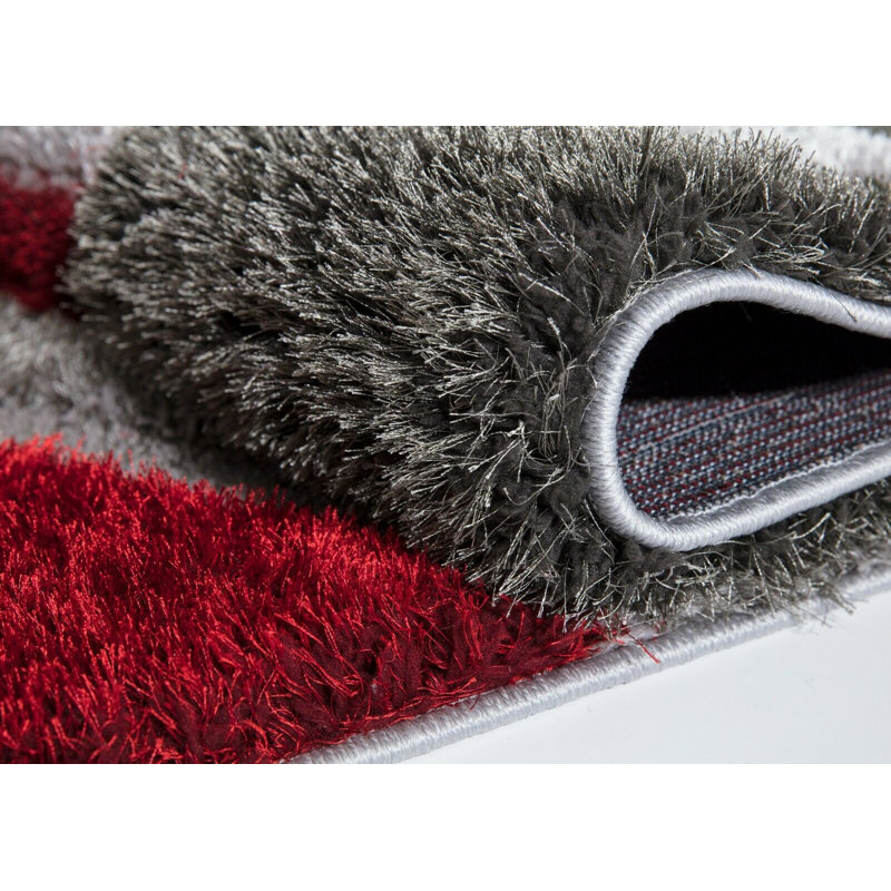 Carolena Geometric Hand Woven Shag Area Rug, Rectangle 60 x 110cm