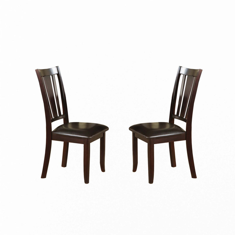 Ensemble de 2 chaises d'appoint à dossier à lattes Charlton en espresso