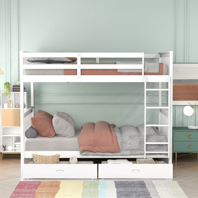 Lit superposé blanc Twintwin avec rangement - Mobilier de chambre à coucher et investissement de rangement