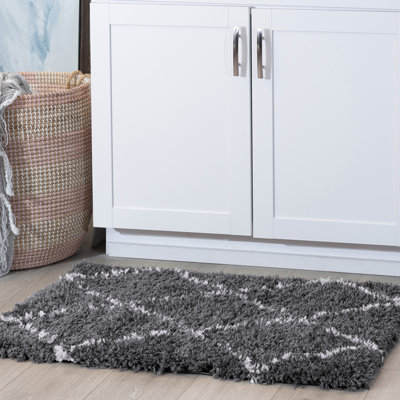 Khristen Performance Dark Gray Shag Rug