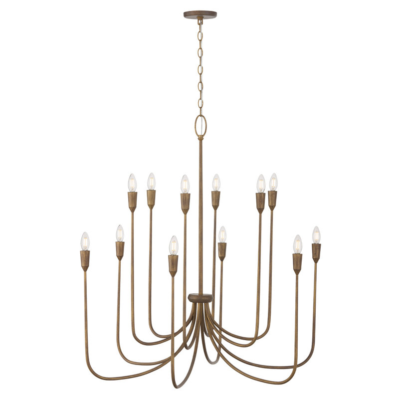 40" W x 38" H 12-Light Chandelier in Mystic Bronze