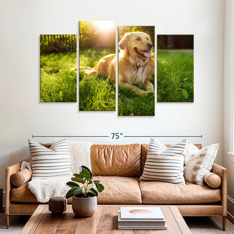 Sunny Golden Retriever, H 42 po x l 68 po