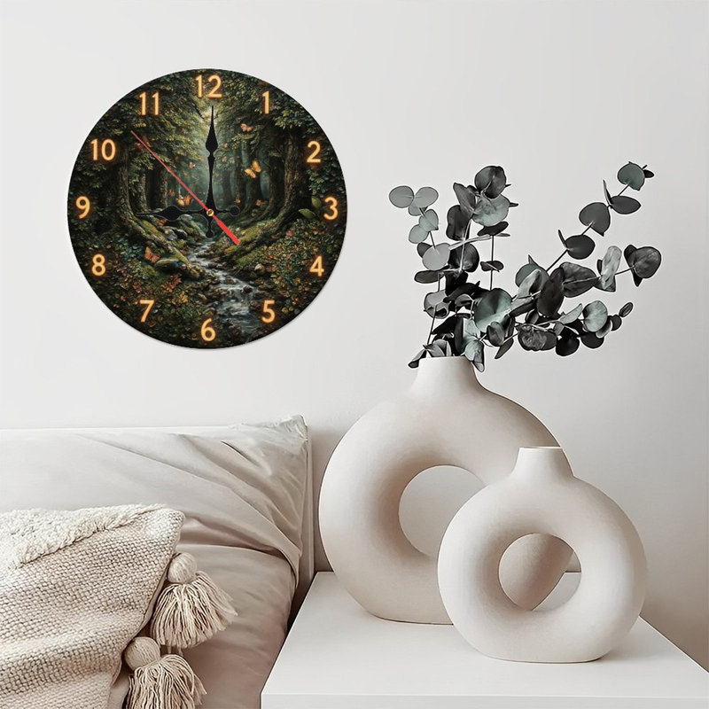 Forest Clock with Butterflies Stream