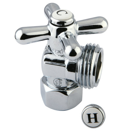 Kingston Brass Vintage 1/2-Inch FIP x 3/4-Inch Hose Thread Quarter-Turn Angle Stop Valve, Polished Chrome