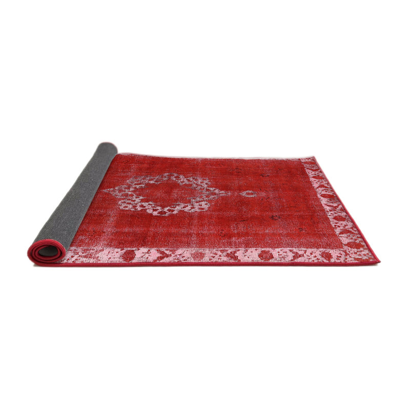 Tapis de style oriental rouge, Rond 8 pi