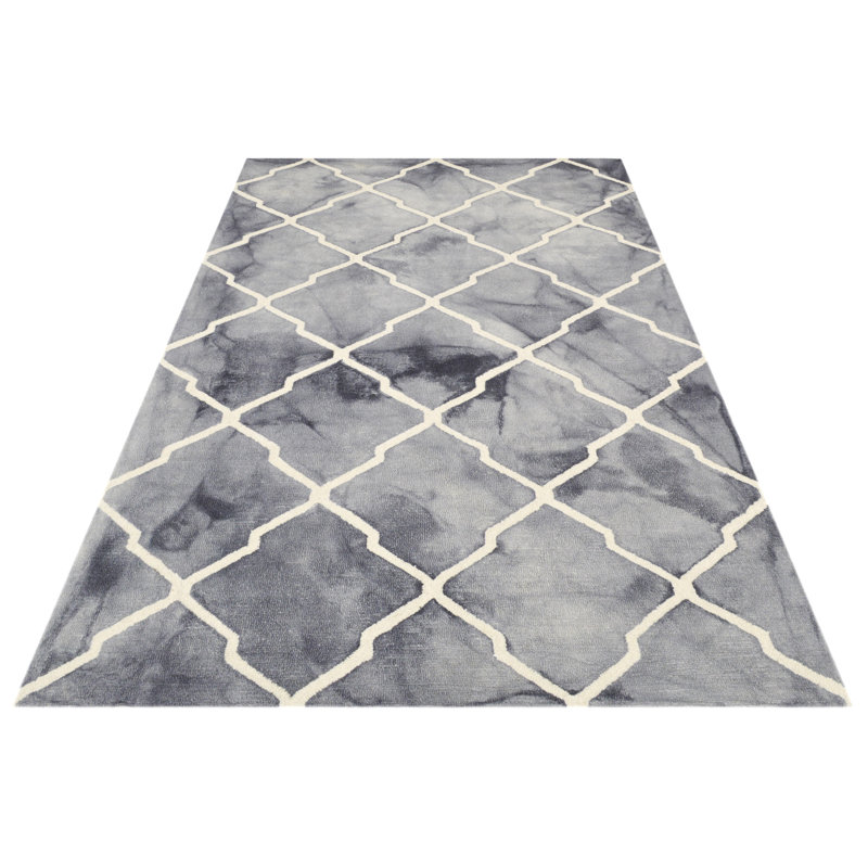 Geometric Wool Hand Woven Area Rug, Rectangle 152 x 244cm