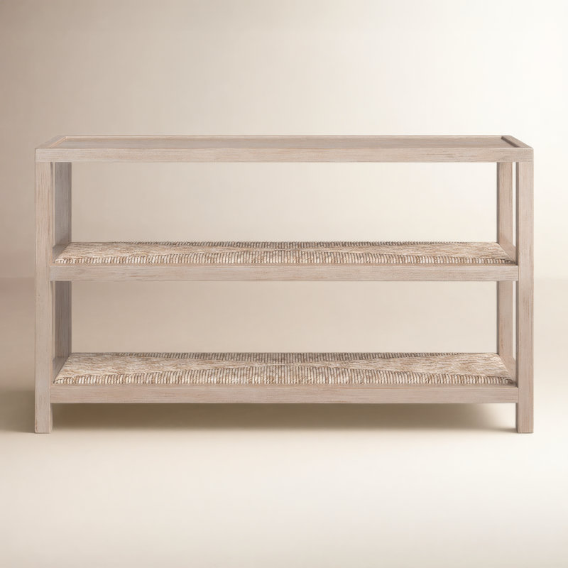 Leon 58'' Solid Wood Console Table, Antique Black