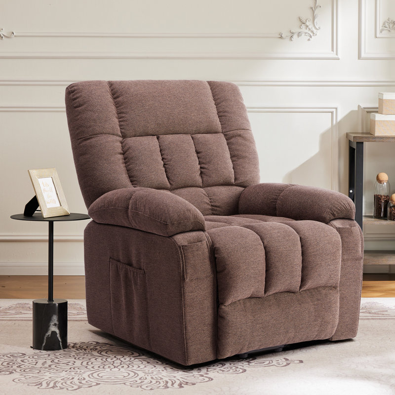 Alcina 39.3" Oversized Power Lift Assist Chair - Heated Massage Electric Recliner with Super Soft Padding & Storage Pockets, 2 Recliners