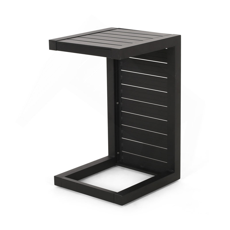 CAPE CORAL ALU C-SHAPED TABLE GREY, Black