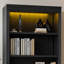 Suite bibliothèque avec bande lumineuse, ensemble de bibliothèque décorative à 5 niveaux avec tablettes réglables, ensemble de tablettes de rangement autoportantes