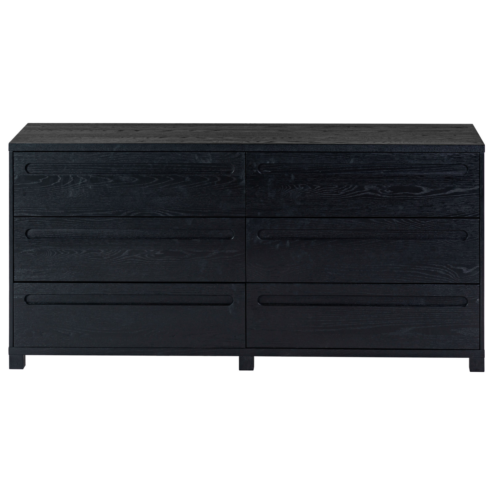 Lesheka 6 Drawer Wood Dresser, Black