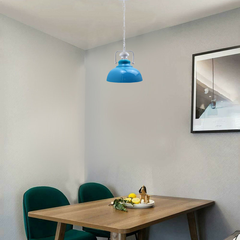 Lockett 1 - Light Satin Nickel Pendant, Blue