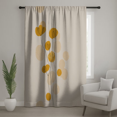 Rideaux à motif floral, voilages et voilages abstraits - 1 panneau