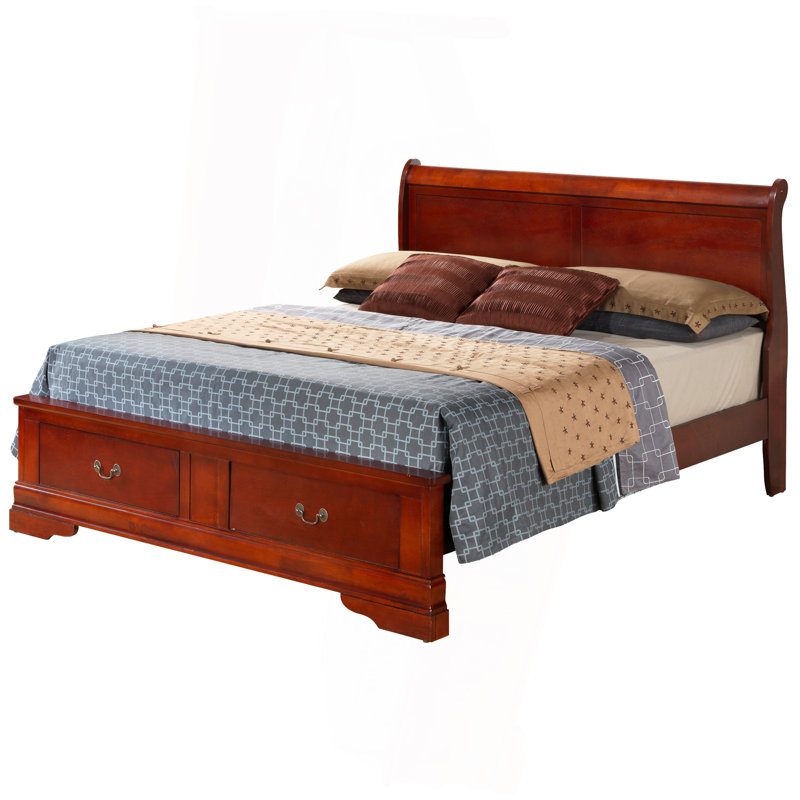 Traditional Cherry Storage Bed With Elegance