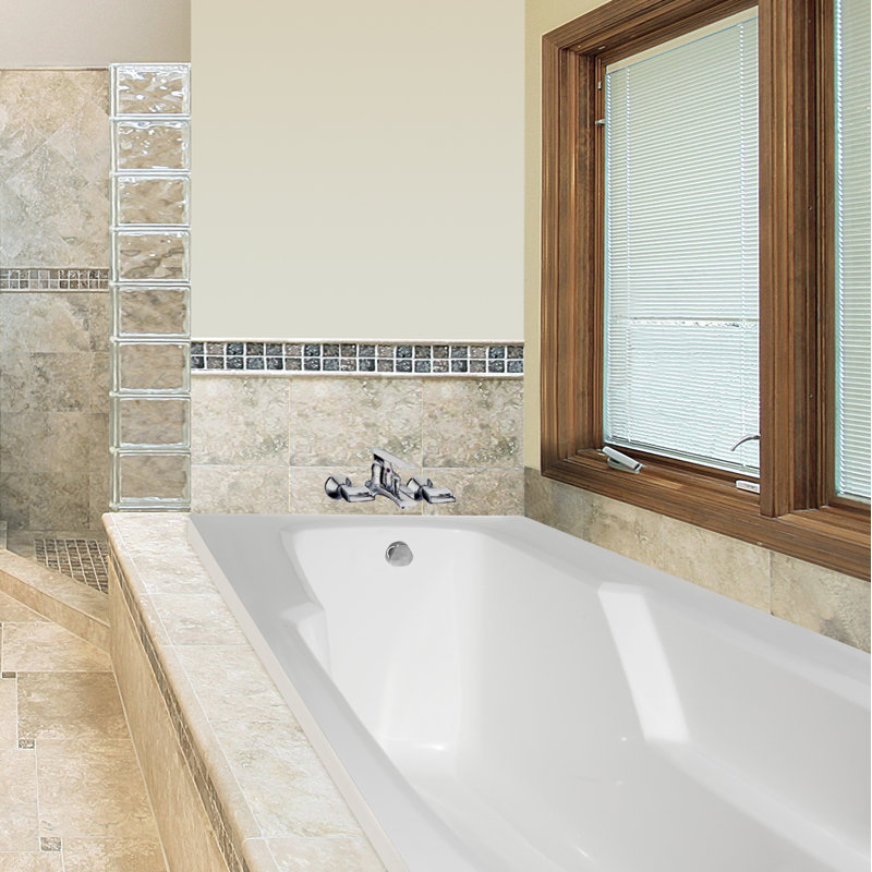 Entre 66'' L Air Bathtub, White, Polished Chrome