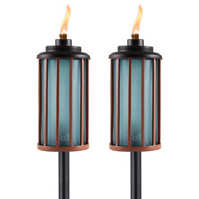 TIKI Brand Easy Install 65 Inch TIKI Torch Retro Stripe Glass