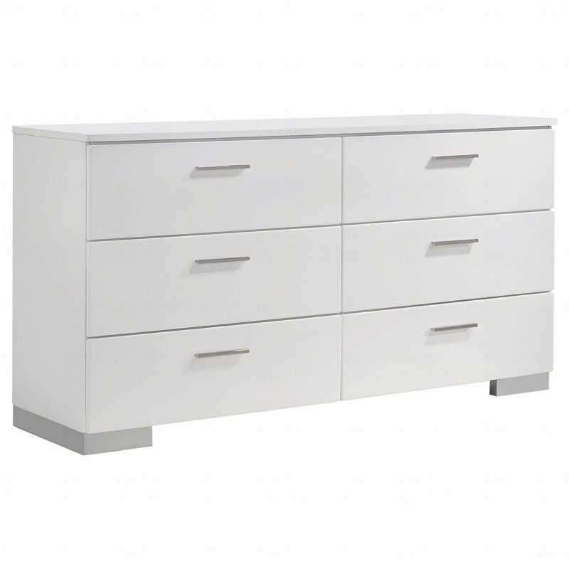 Commode 6 tiroirs, ultrabrillante